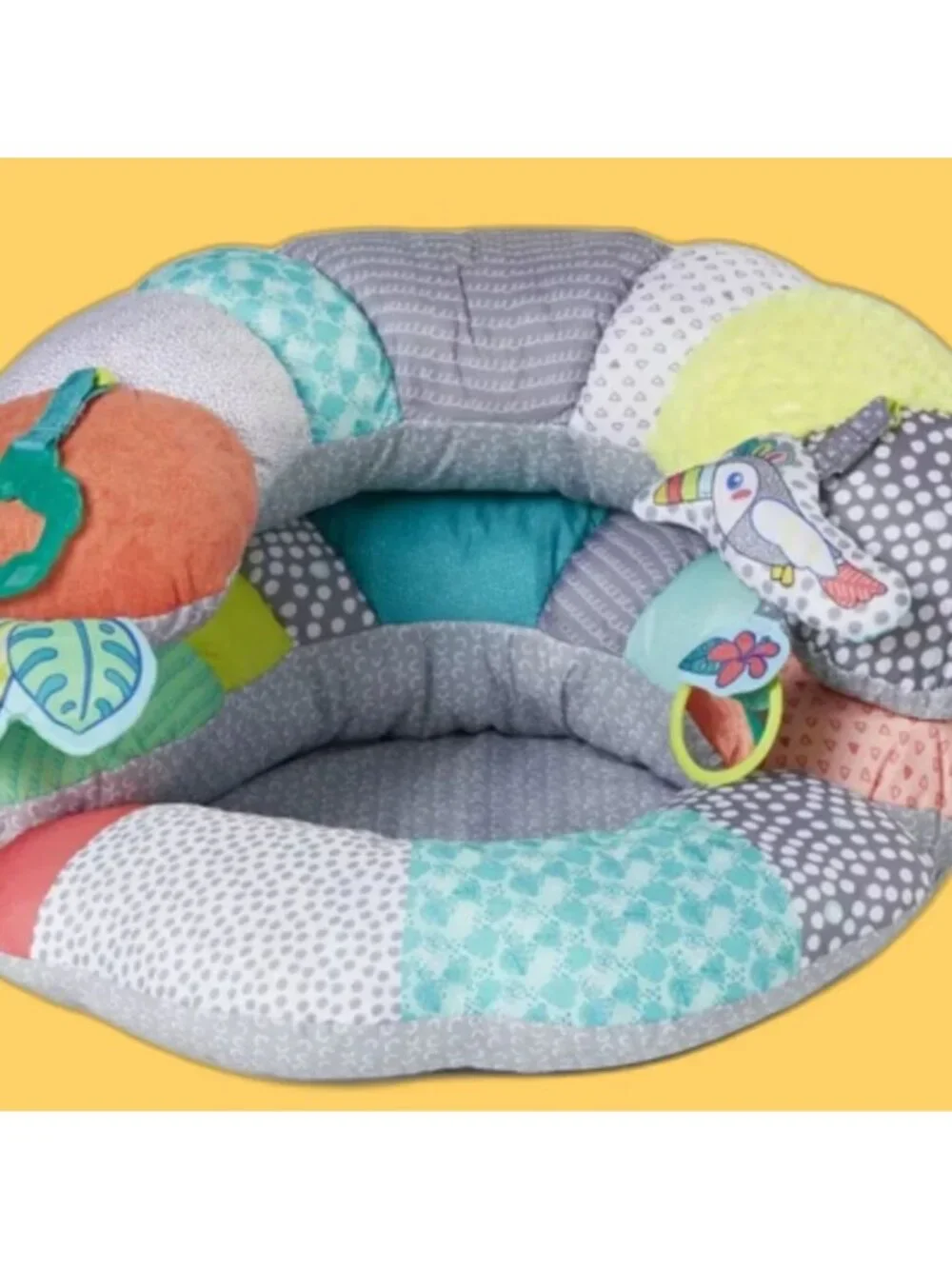 Infantino 2-in-1 Tummy Time & Seated Support Prop Pillow Toucan Gym NIB